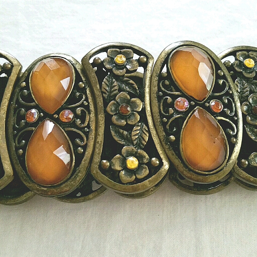 Vintage Filigree Rhinestone Belt